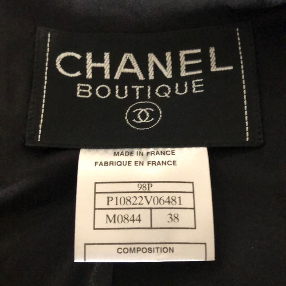 Chanel Boutique 98 Black/White Wool Jacket Blazer - Picture 7 of 8